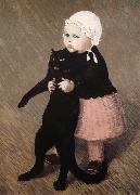 theophile-alexandre steinlen La Fillette au Chat china oil painting reproduction